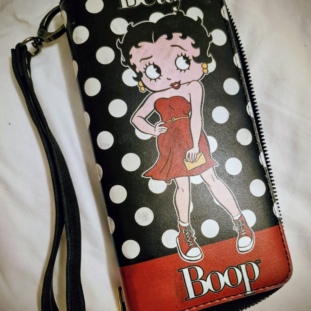 Betty Boop Polka Dot Wallet - Black and Red